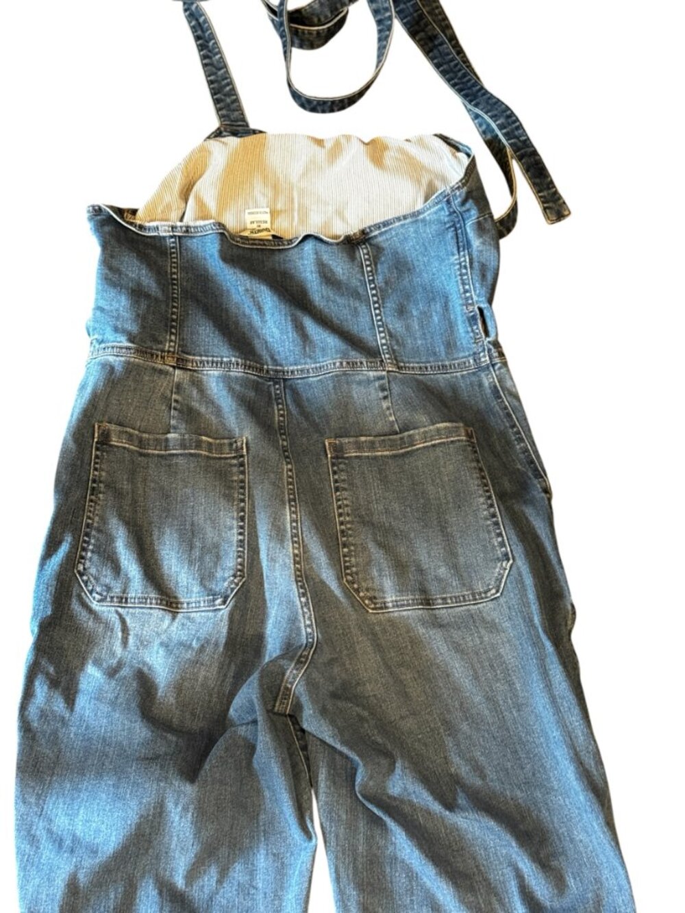 Women’s Denim Overall Jumpsuit Size 10 Tie Waist Bib Overalls - Picture 9 of 10